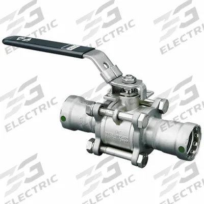 VIEGA MEGAPRESS Manual Two-Way Ball Valve: 1/2 in, 316 Stainless Steel, Straight Valve Body - Stainless Steel Ball Valves