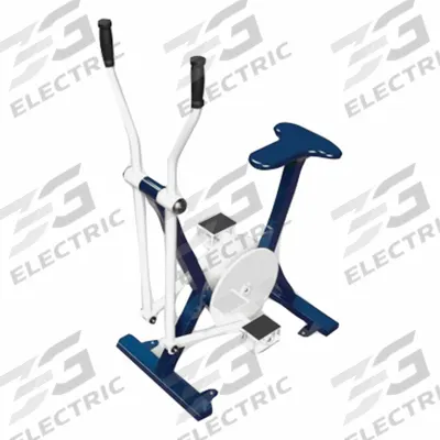 TRIACTIVE USA Upright Bicycle: 58 in Overall Ht, 36 in Overall Lg, 20 in Overall Wd, Blue - Outdoor Fitness Stations