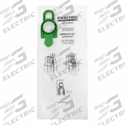 KARCHER Vacuum Bag: Karcher, 9.877-937.0, Dry, Cloth, 3-Ply, HEPA - Upright Vacuum Bags