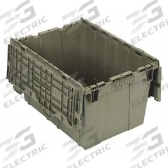 QUANTUM STORAGE SYSTEMS Attached Lid Tote: 12.5 gal, 21 3/4 in x 15 in x 12 3/4 in, Gray Body (MPN QDC2115-12). Key specifications — attr1188613: Plastic; attr1188631: QUANTUM STORAGE SYSTEMS.