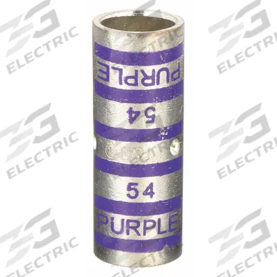 THOMAS & BETTS Open Barrel Splice: 4/0 AWG Wire Size, Purple Code, 1.88 in - Crimped Butt Splice Compression Connectors