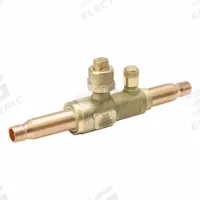 MUELLER Refrigerant Ball Valve: 1 Cv, 1/4 in Male Sweat, Access Port, No Relief Port, -40°F to 300°F (MPN A 18937). Key specifications — Brand: MUELLER; Access Port: Yes; Relief Port: No; A2L Compatible: Yes.