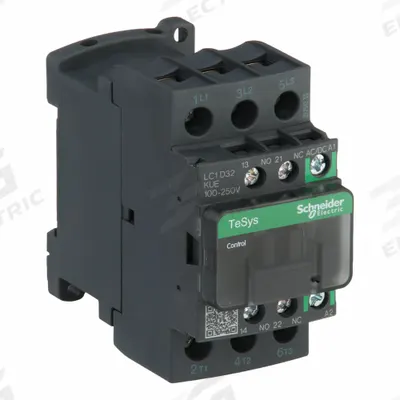 SCHNEIDER Magnetic Contactor: Non-Reversing, 3 Poles, 3NO Contacts, 32 A - Non-Reversing IEC Contactors