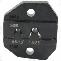 PALADIN Upper and Lower Crimping Die: 1.5 to 2.5/0.34 to 0.75 mm2/16 to 14/22 to 18 AWG, 2 Sizes (MPN PA2096). Key specifications — attr511072: Wide Lugs; attr473934: PALADIN; attr511065: CrimpALL®; attr511069: Blue; attr542116: 1.5 to 2.5/0.34 to 0.75 mm2; attr511067: EK50ML.