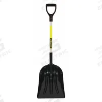 SEYMOUR MIDWEST Scoop Shovel: 3 Ribs, Plastic, #12 Blade Size, 14 1/4 in Blade Wd, 19 in Blade Lg (MPN 49757GRA). Key specifications — attr979006: Plastic; attr979016: Scoop Shovel; attr987921: #12; attr979009: SEYMOUR MIDWEST; attr979010: Black.