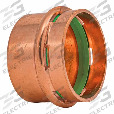 QUICKFITTING SUREPRESS Press Copper Cap: 2 in CTS size, Press-fit, Copper - Plumbing Copper & Bronze Press Tube Fittings with Seal Window