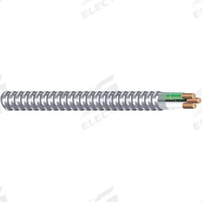 SOUTHWIRE Metal Clad Armored Cable: 14 AWG, 2 Conductors, Copper, 250 ft, Aluminum - Standard Metal-Clad Cables
