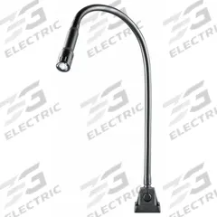 WALDMANN Task Light: Gooseneck, LED, 191 lm Max Brightness, 6500K, Clamp/Screw-Down Base, IP67, Plug (MPN 112385M20). Key specifications — Brand: WALDMANN; Electrical Connection Type: Plug; Lens Material: Borosilicate Glass; Operating Voltage: 20 to 28V DC; Lead Length / Connection: 10 ft.