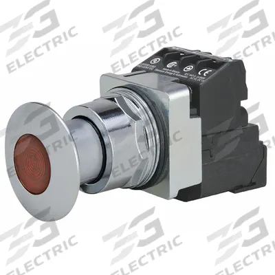 Siemens Mushroom Head Push Button: Illuminated, Mushroom Head Profile, Metallic - Illuminated Mushroom-Head Push Buttons