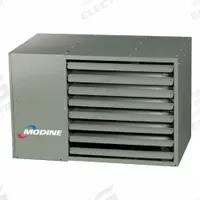 MODINE Gas Wall and Ceiling Unit Heater: 150,000 BtuH Heating Capacity Input, Propeller, Natural Gas (MPN PTP150AS0111SBAN). Key specifications — Fuel Type: Natural Gas; Combustion Type: Power Vented; Brand: MODINE; Fan Type: Propeller; Gas Connection Size, Gas Connection Type: 1/2 in; Overall Dimensions - H x W x D: 23.06 in x 35.53 in x 22.52 in.