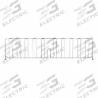 METRO Shelf Divider: 36 in x 2 in x 8 in, Steel (MPN DD36C). Key specifications — Material: Steel; Color: Silver; Finish: Chrome; Brand: METRO; Ledge Size: 36 in.