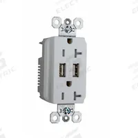 USB Receptacle: Duplex, 5-20R, 2 USB Ports, USB Type A, White, 125V AC, 20 A (MPN TR5362USBW). Key specifications — Brand: LEGRAND.