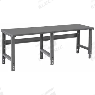 TENNSCO Workbench: Adj Ht, Steel, 96 in x 36 in, 4,000 lb Overall Load Capacity - Open-Base Workstations