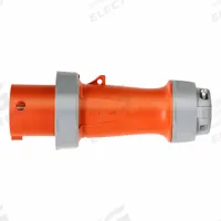 LEVITON Pin and Sleeve Plug: Orange, 125/250V AC, Single Phase, 60 A, 3 Pole, 4 Wire, IEC Grounding (MPN 460P12WLEV). Key specifications — Brand: LEVITON.