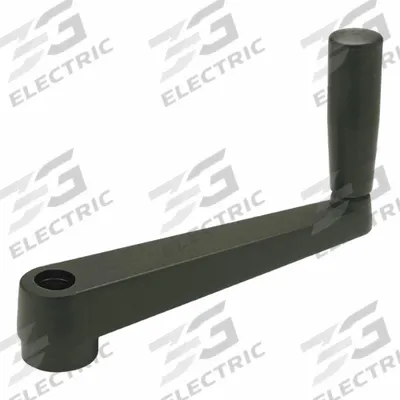 JW WINCO Crank Handle: Zinc w/ Revolving Plastic Grip, 10 mm Bore Dia - Crank Handles with Revolving Grip