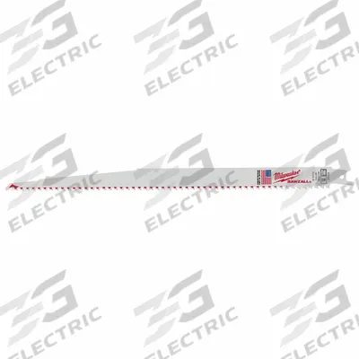 MILWAUKEE Reciprocating Saw Blade: 5 Teeth per Inch, 12 in Blade Lg, 0.05 in Blade Thick - Nail-Embedded-Wood-Cutting Blades