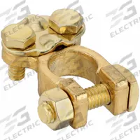 GROTE Battery Terminal: Universal, Top Post, 6 to 2/0 ga, Negative/Positive, Brass (MPN 84-9126). Key specifications — Contact Material: Brass; Alignment: Universal; Connection Type: Top Post; Gauge: 6 to 2/0 ga; Polarity: Negative/Positive; Brand: GROTE.