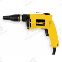 DEWALT Screwdriver: 1/4 in Drive Size, 60 in-lb Torque - Max, Trigger, Pistol Grip, 120 V AC Volt (MPN DW255). Key specifications — attr1190321: Screwdriver; attr1169599: Trigger; attr1169614: DEWALT.
