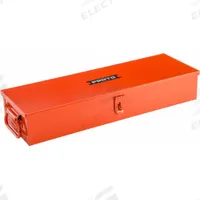 PROTO Tool Box: 20 1/4 in W 15 3/16 in D 5 1/2 in H, Steel, Red, Hinged Lid, Padlock, 1 Compartments (MPN J5694R). Key specifications — attr1116905: Red; attr1116917: Hinged; attr1116946: PROTO; attr1116904: Padlock.