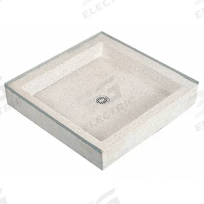 FIAT PRODUCTS Shower Floor: Square, Single Threshold, Terrazzo, 36 in Overall Lg - Shower Bases