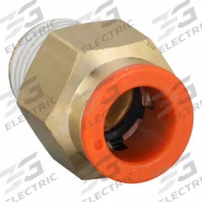 SMC Push-Fit Adapter Fitting: 3/8 in OD x 1/4 in Pipe Size, Push-to-Connect x BSPT - Polybutylene & Brass Tube Fittings