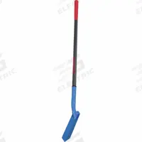 RAZOR-BACK Trenching Shovel: Steel Blade, 14 ga, Straight Handle Type, Fiberglass Handle (MPN 47033). Key specifications — Blade Color: Blue; Handle Color: Gray; Blade Material: Steel.