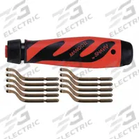 SHAVIV Deburring Tool Set: E100 Blade, Mango IIE Handle (MPN 155-00178). Key specifications — Brand: SHAVIV; Blade Trade Number: E100; Features: Ergonomic Handle; Color (merch): Black.