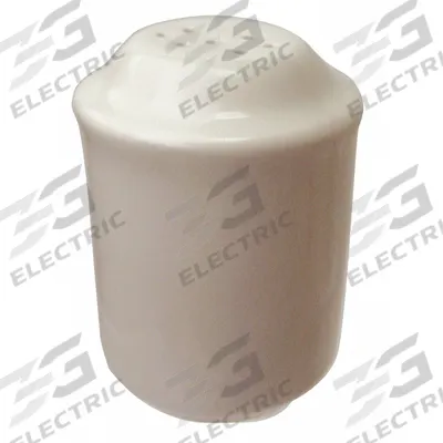 ITI Salt Shaker: Vitrified Stoneware, White, 3 in Overall Ht - Salt or Pepper Shakers