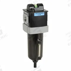WILKERSON Filter: Coalescing, 1/2 in NPT, 0.5 micron, 250 psig Max Op Pressure, Metal Bowl, 28 (MPN M28-04-BH00B). Key specifications — attr110055: 28; attr110008: WILKERSON.