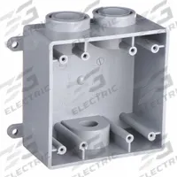 CANTEX Electrical Box: PVC, Rectangular, 2 Gangs, 1/2 in Hub Size, 35.3 cu in Capacity, Gray (MPN 5133400). Key specifications — Color: Gray; Brand: CANTEX.