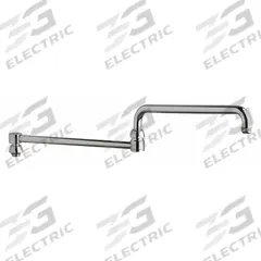 CHICAGO FAUCETS Spout: Spout, Double-Joint, Double Jointed/Swivel Spout, Brass, Polished Chrome (MPN DJ26JKABCP). Key specifications — Includes: Mounting Hardware; Product Type: Spout; Spout Style: Double Jointed/Swivel; Body Material: Brass; Color/Finish: Polished Chrome; Brand: CHICAGO FAUCETS.