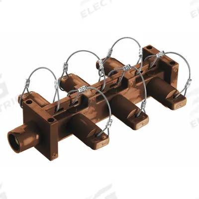 HUBBELL Distribution Block: 6 Female, 1 Male Connections, Brown, 600V AC/600V DC - Single-Pole Distribution Blocks
