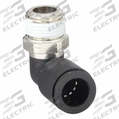LEGRIS Push-Fit Elbow Fitting: 12 mm OD x 3/8 in Pipe Size, Push-to-Connect x MNPT - Nylon & Nickel-Plated Brass Tube Fittings