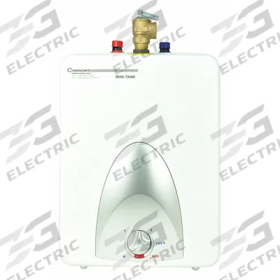 CHRONOMITE LABS Electric Mini Tank Water Heater: 110/120V AC, 2.5 gal, 1,440 W - Light-Duty Residential Electric Water Heaters