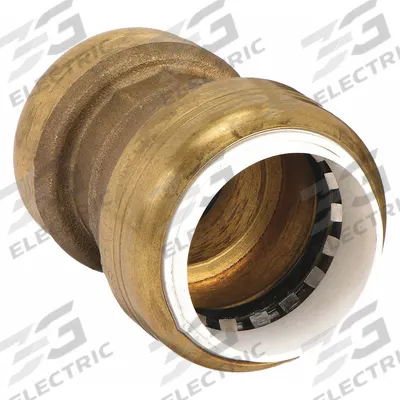 SHARKBITE Push-Fit Coupling Fitting: Straight, 3/4 in OD x 3/4 in OD Size, Brass - Standard Brass Push-to-Connect Tube Fittings
