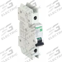 SCHNEIDER ELECTRIC IEC Miniature Circuit Breaker: 15 A Amps, 60V DC, 14kA at 120/240V AC, C60BP (MPN M9F44115). Key specifications — Brand: SCHNEIDER; DC Voltage Rating: 60V DC; Max. AIR Rating: 14kA at 120/240V AC; Terminal Connection: Screw Clamp; AC Voltage Rating: 240/277/480V AC.