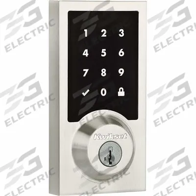 KWIKSET Single Cylinder Deadbolt: 2 in Door Thick - Max, Nickel (MPN 916CNT-15-SMT-RCALFD) - Electronic Keyless Access Deadbolts