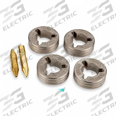 MILLER ELECTRIC Drive Roll Kit: 4-Roll, 0.03 in, V-Groove - 4-Roll Kits with Inlet & Intermediate Guides for Miller