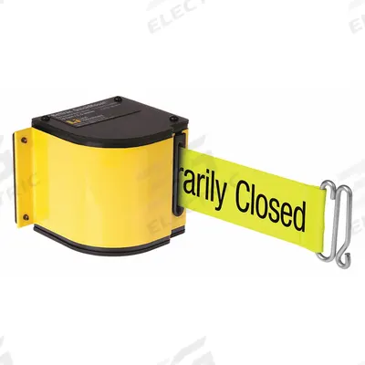 LAVI Warehouse Quick Mount Retractable Belt Barrier: Quick Mount, 18 ft Belt Lg - Rack-Mount Retractable Belt Barriers