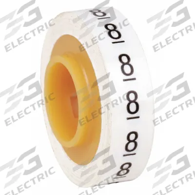 3M Wire Marker Tape Refill: 8, Black on White, 576 Labels, Polyester Film - Wire Marker Dispenser Replacement Rolls