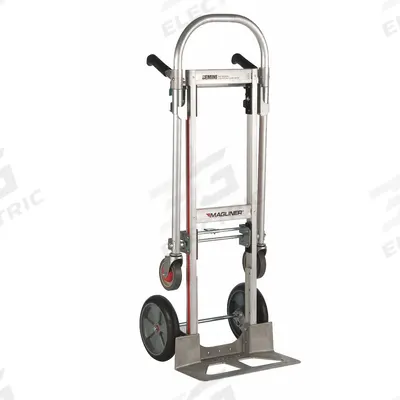 MAGLINER Convertible Hand Truck: 500 lb, Dual-Handle, Silver, Aluminum - 2-Position Convertible Hand Trucks