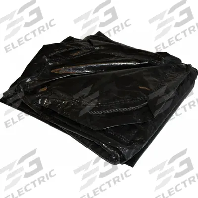 APPROVED VENDOR Tarp: 6 ft Lg, 6 ft Wd, Std Duty, 8 mil, Polyethylene, Black - Drawstring Tarps