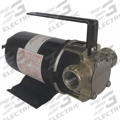 Dayton Utility Pump: 12V DC, 36.7 ft Max head, 7 ft Cord Lg, 3/8 in FNPT / 3/4 in MGHT - Battery-Powered Flexible Impeller Utility Pumps