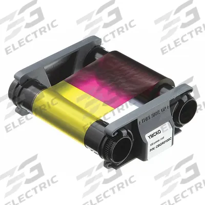 ID Card Printer Ribbon: Full Color, 100 Prints per Roll, 8 in Overall Ht - Ribbons for ID Card Printers