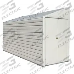 Storage Shed: 49 in W x 116 in D x 82 in H, 227 cu ft, Beige, 47 3/4 in L x 114 in D x 81 1/4 in H (MPN YS410-A). Key specifications — Brand: ARROW STORAGE PRODUCTS; Product Type: Steel Storage Shed; Resistance Properties: Corrosion Resistant; Assembled: Unassembled; Fire Rating: Not Rated; Lockable: Yes; Color: Beige.