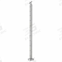 LAVI 316 Cable Rail End Post: 4 in x 4 in, End, Floor Mounted Rail Mounting, 1 Rail Levels, Round (MPN 49-C424/42/F/B/E/AS). Key specifications — attr1047618: LAVI 316; attr1047619: Silver; attr1047628: Round; attr1047632: Stainless Steel; attr1047638: 1; attr1047646: Floor Mounted.