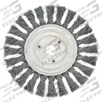WEILER Wire Wheel Brush: Twisted Steel, 4" Dia x 1/2" Wd, 1/2" to 3/8" Arbor - Heavy-Cleaning Brushes for Contoured Carbon Steel Surfaces