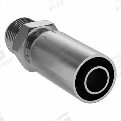 KURT Hydraulic Crimp Fitting: Carbon Steel, Straight, -8 For Hose Dash Size - Kurt Crimp Hydraulic Hose Fittings with JIC Connection