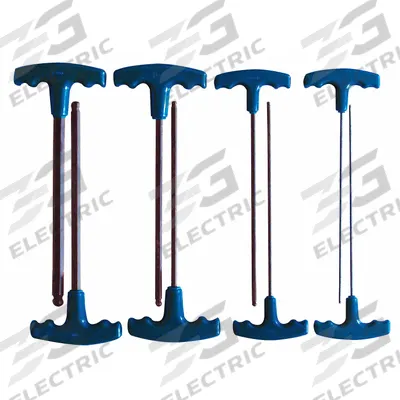 WESTWARD Hex Key Set: 6 - 10 Pieces, T, Metric, Single Ball End, Long, 8 Pieces - T-Shaped Hex Key Sets