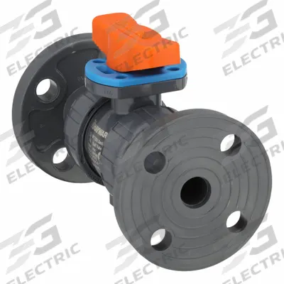 HAYWARD FLOW CONTROL Manual Two-Way Ball Valve: 3/4 in, PVC, Straight, Class 150 Flange - PVC Ball Valves